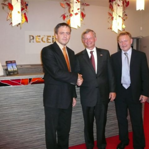 Richard Graber- Ambassador USA v Praze, návštěva Kopřivnice 
